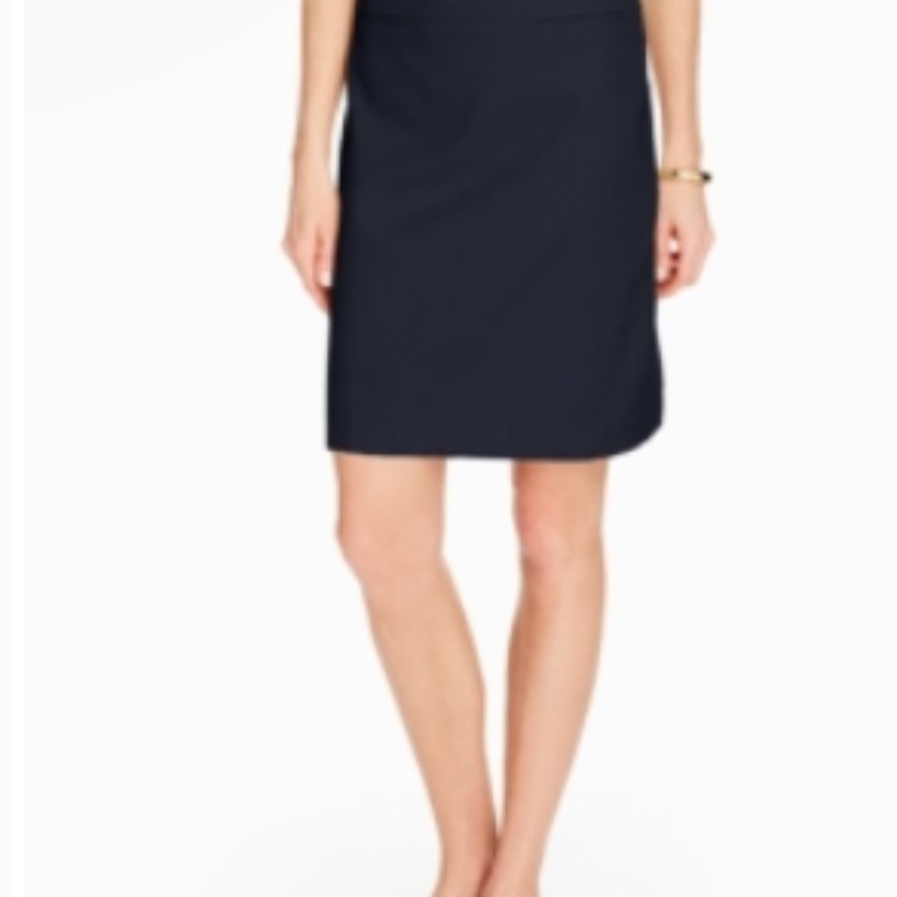 Talbots navy zip back skirt 14